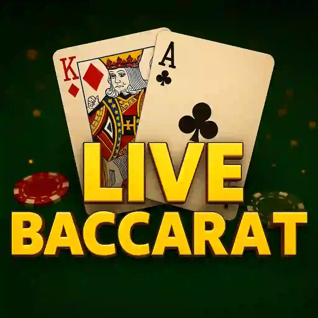 Live Baccarat slot logo by Evolution at Lucky Ones Casino